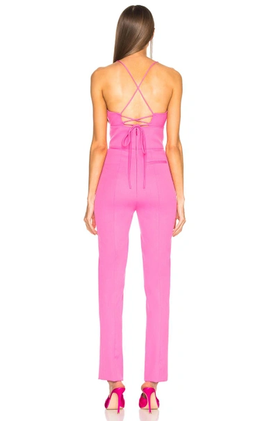 Shop Oscar De La Renta Strappy Back Sleeveless Jumpsuit In Pink