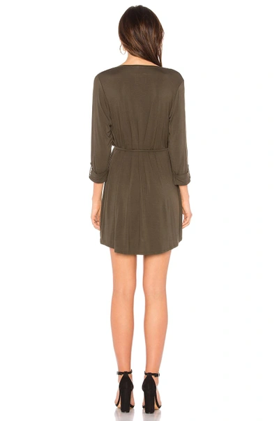 Shop Chaser Cool Jersey Henley Dress In Green
