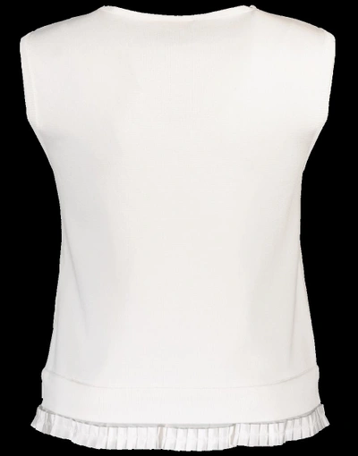 Shop Moncler Maglia Tricot Gilet Down Vest In White