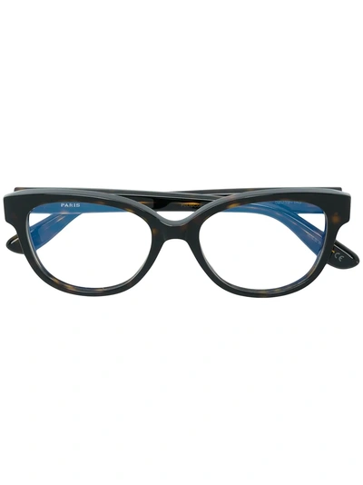 Shop Saint Laurent Eyewear Squared Glasses - Brown