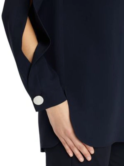 Shop Lafayette 148 Rowan Silk Blouse In Ink