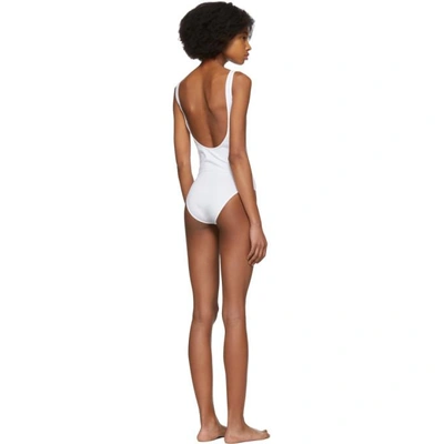 Shop Acne Studios White Willy Swimsuit In Optic White
