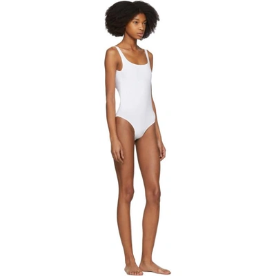 Shop Acne Studios White Willy Swimsuit In Optic White
