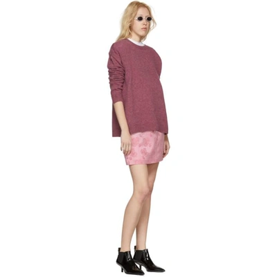 Shop Alexa Chung Alexachung Pink Floral Jacquard Skirt
