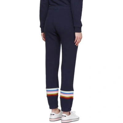 Shop Alexa Chung Alexachung Navy Rib Inset Lounge Pants In 400 Navy