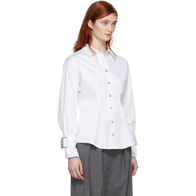 Shop Opening Ceremony White Sateen Belt Cuff Shirt In 1000 White