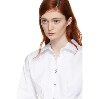 Shop Opening Ceremony White Sateen Belt Cuff Shirt In 1000 White