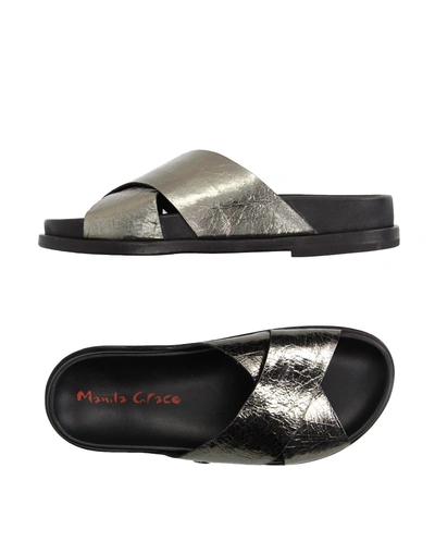 Shop Manila Grace Sandals In Silver