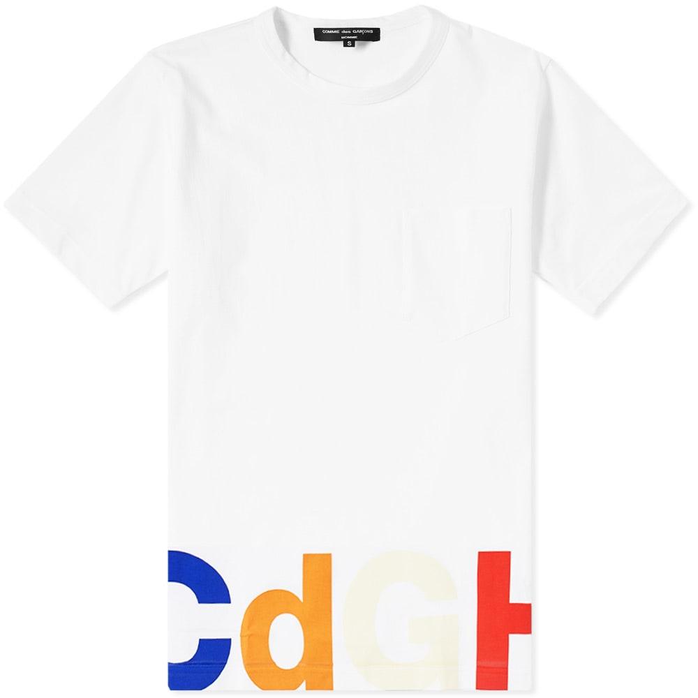 comme des garcons homme logo pocket tee