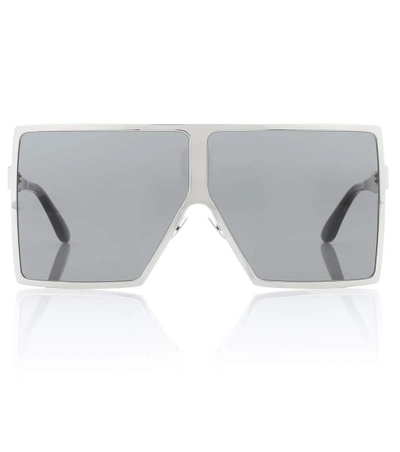 Shop Saint Laurent New Wave 182 Betty Sunglasses In Silver