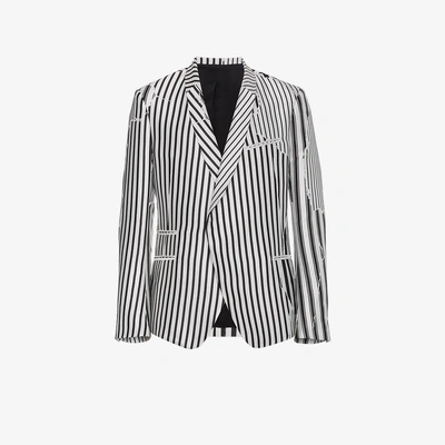 Shop Haider Ackermann Defected Stripe Print Jacket In Black