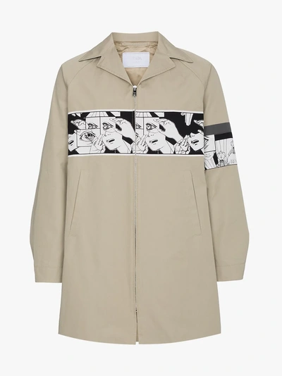 Shop Prada Comic Band Mac Jacket In Nude&neutrals