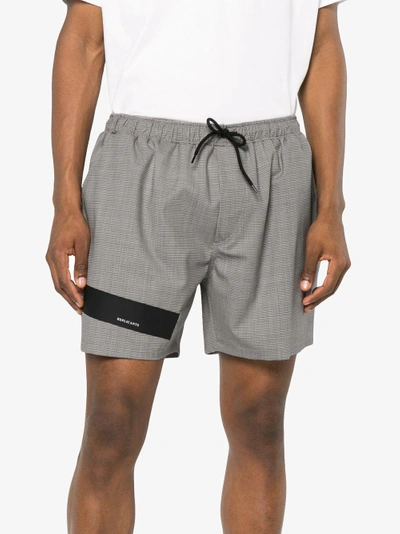 Shop Raf Simons Very Short Tape Check Shorts In Multicolour