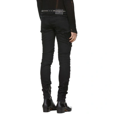 Shop Balmain Black Distressed Slim Jeans