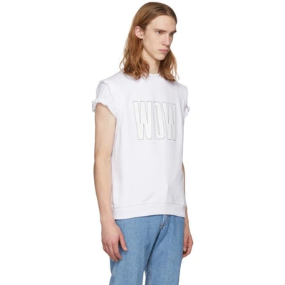 Shop Msgm White 'wow' T-shirt