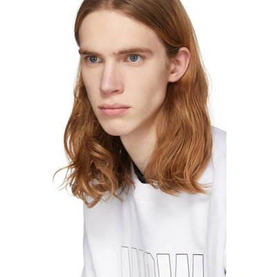 Shop Msgm White Wow T-shirt In 01.wht