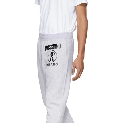Shop Moschino Grey Logo Lounge Pants In A1485 Grey