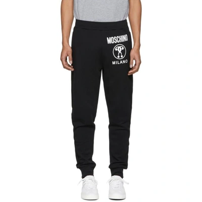 Shop Moschino Black Logo Lounge Pants In A1555 Black