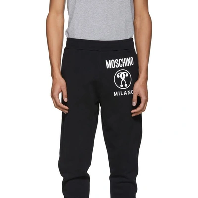 Shop Moschino Black Logo Lounge Pants In A1555 Black