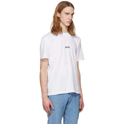 Shop Msgm White Mock Neck Logo T-shirt