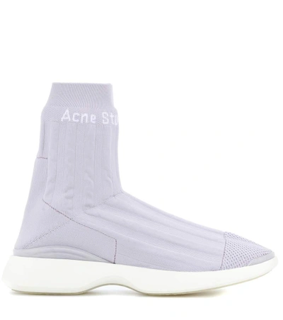 Shop Acne Studios Batilda Stretch Mesh Sneakers In Purple