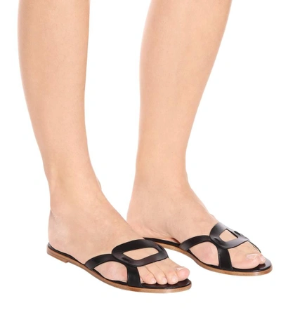 Shop Rupert Sanderson Maeve Leather Sandals In Black