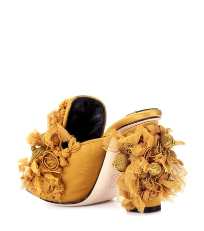 Shop Sanayi313 Bernedetta Satin Sandals In Yellow