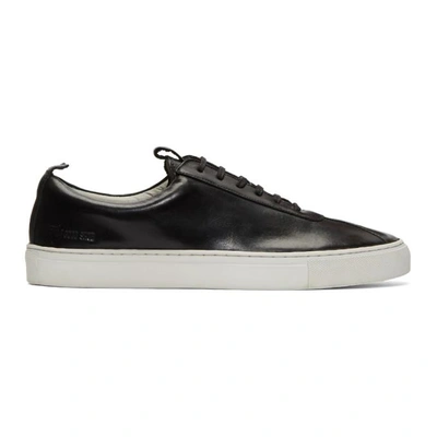 Shop Grenson Black Leather Sneakers