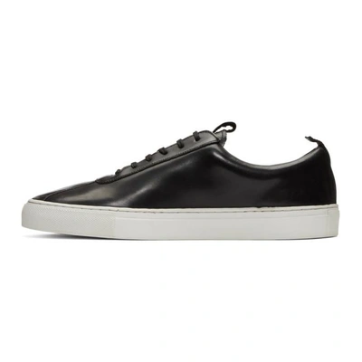 Shop Grenson Black Leather Trainers