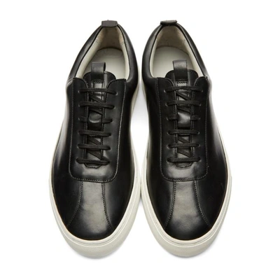 Shop Grenson Black Leather Trainers