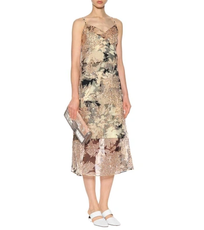 Shop Dries Van Noten Sequined Floral Silk Slip Dress In Llack