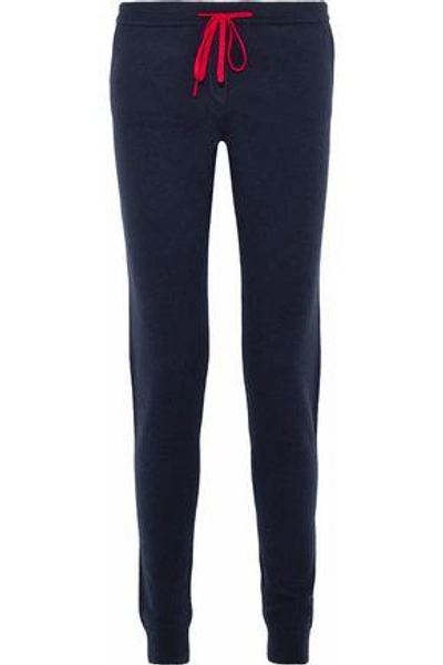Shop Chinti & Parker Wool And Cashmere-blend Track Pants In Navy