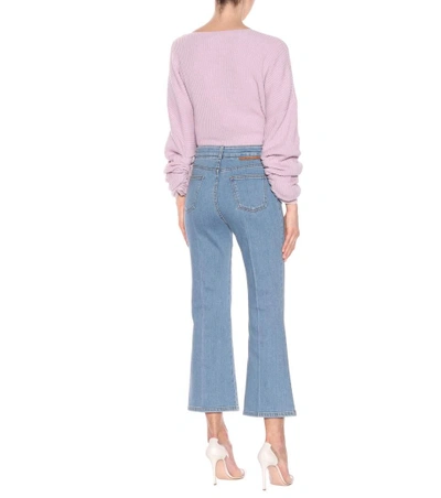 Shop Stella Mccartney Cropped Wide-leg Jeans In Blue