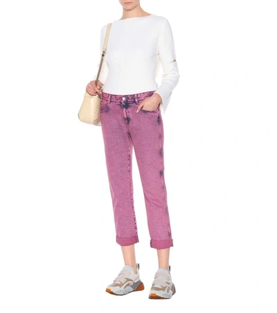 Shop Stella Mccartney Cropped Skinny Jeans In Pink