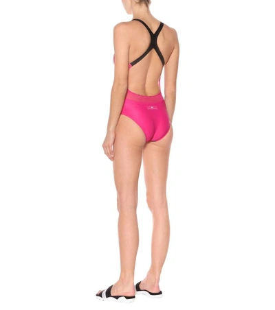 Shop Adidas By Stella Mccartney Dip-dyed Swimsuit In Pink