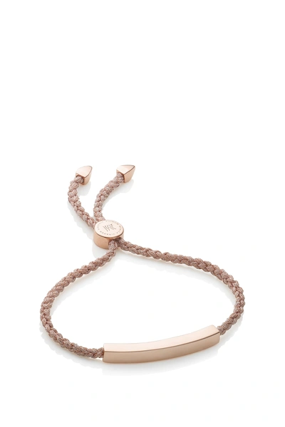 Shop Monica Vinader Rp Linear Friendship Bracelet - Rose Gold Metallica