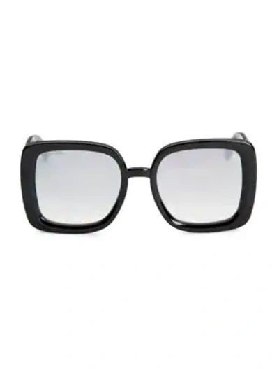 Shop Jimmy Choo 54mm Cait Square Sunglasses In Black Glitter