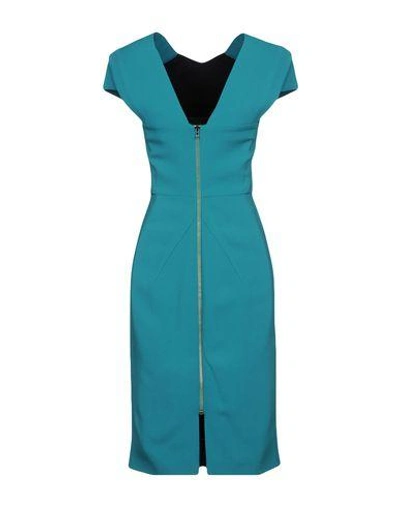 Shop Roland Mouret Knee-length Dresses In Deep Jade