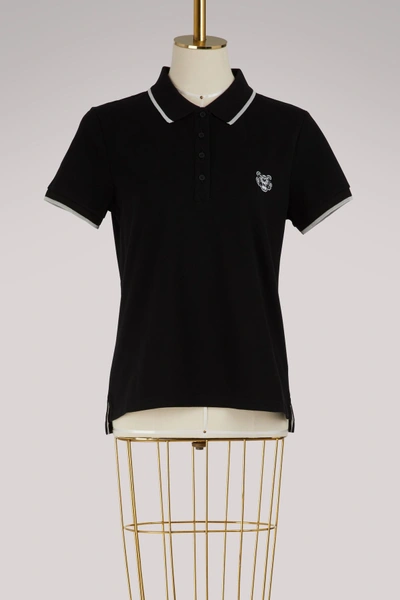 Shop Kenzo Tiger Cotton Polo Shirt In Black