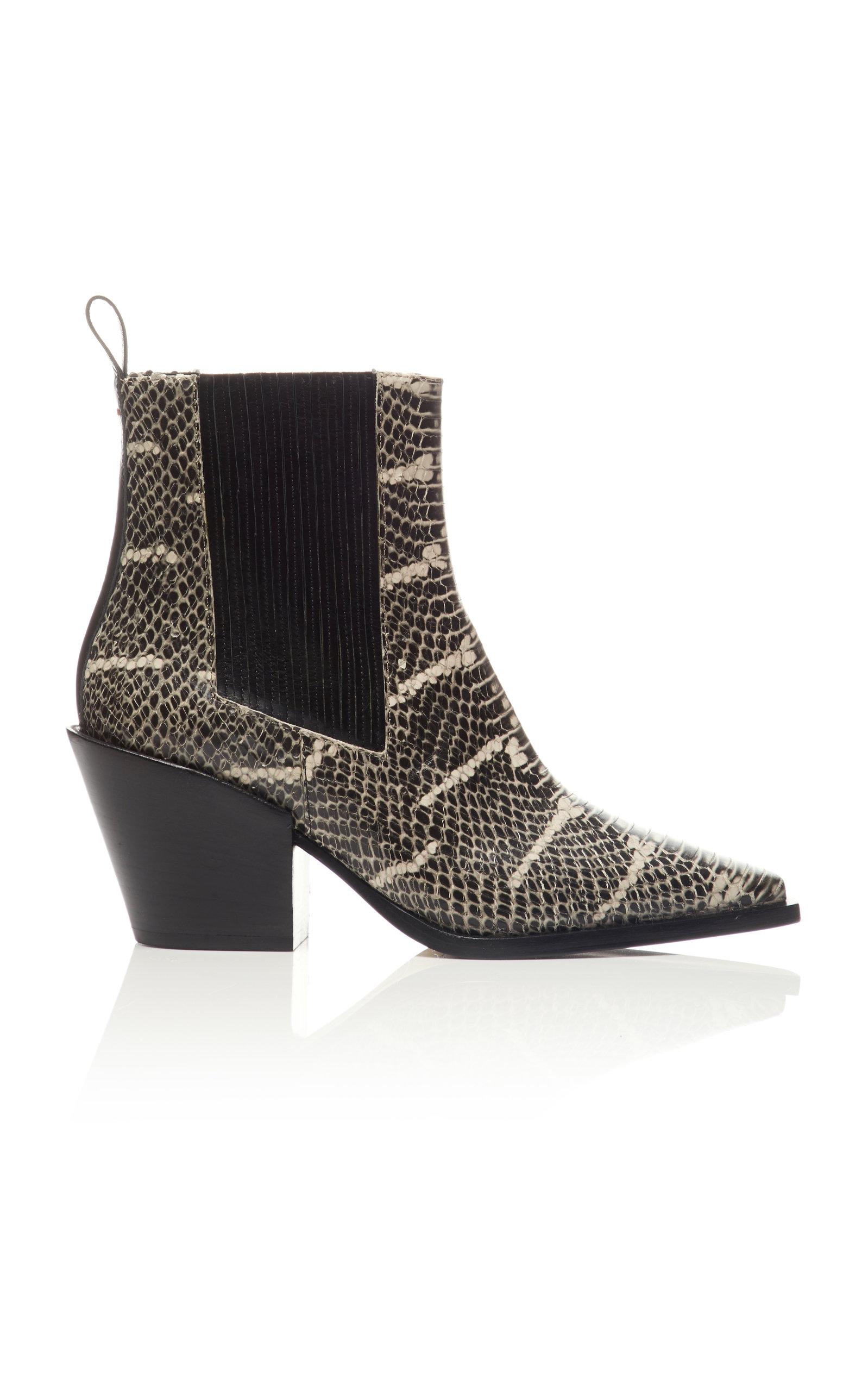 Aeyde Kate Snake Boot In Black/white | ModeSens