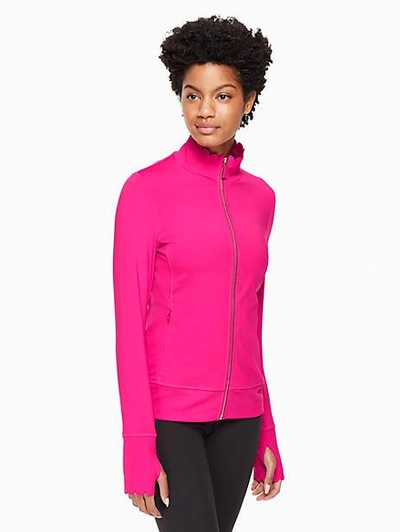 Shop Kate Spade Scallop Jacket In Kinetic Pink