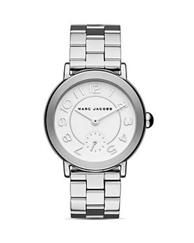 Shop Marc Jacobs Riley Watch, 36mm In White/silver