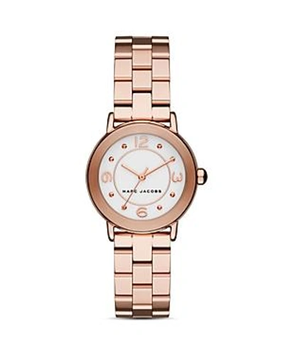 Shop Marc Jacobs Riley Watch, 28mm In White/rose Gold