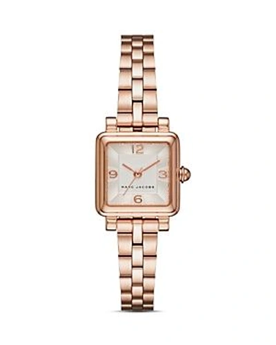 Shop Marc Jacobs Vic Watch, 20mm X 20mm In White/rose Gold