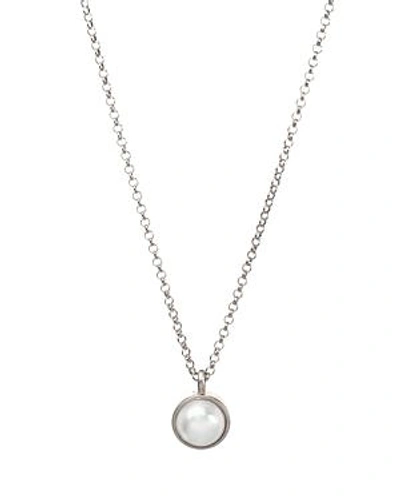 Shop Dogeared Pearl Of Friendship Pendant Necklace, 16 In Silver