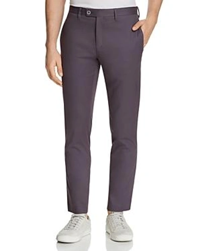 Shop Ted Baker Cliftro Piece-dyed Regular Fit Trousers In Light Gray