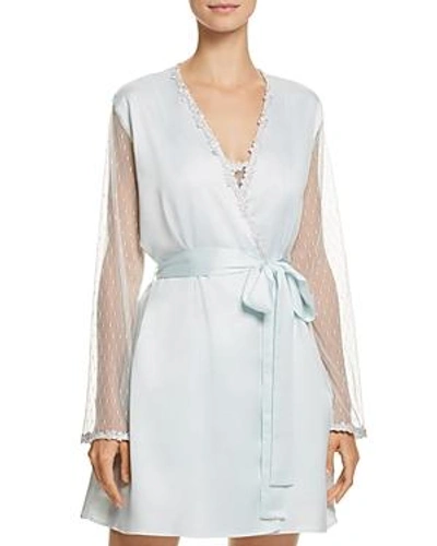 Shop Flora Nikrooz Showstopper Charmeuse Cover-up Robe In Seaglass