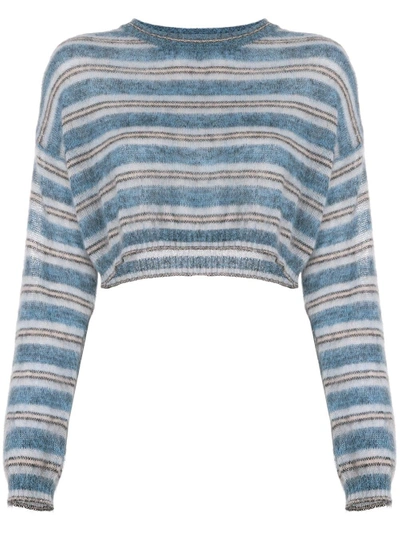 Shop Alberta Ferretti Cropped Design Sweater