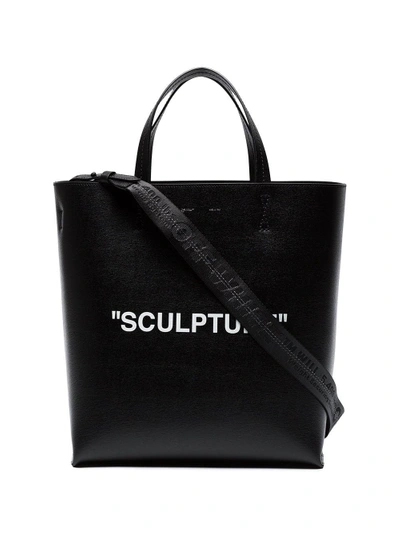 Off-white Black Sculpture Large Leather Tote Bag | ModeSens