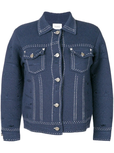 Shop Barrie Knitted Jacket In Blue